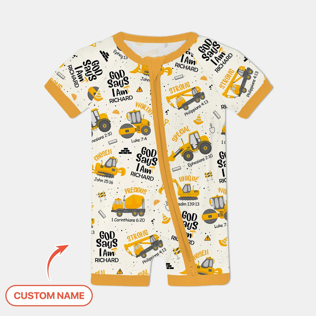 God Says I Am Custom Name Boy Shorty Zippy - Zumbamboo