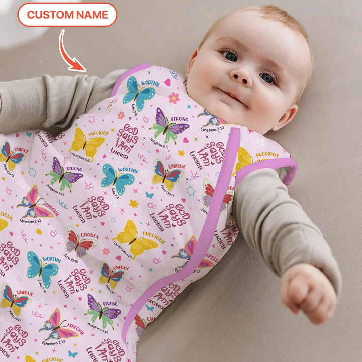 God Says I Am Custom Name Girl Sleep Bag 1.0 - Zumbamboo