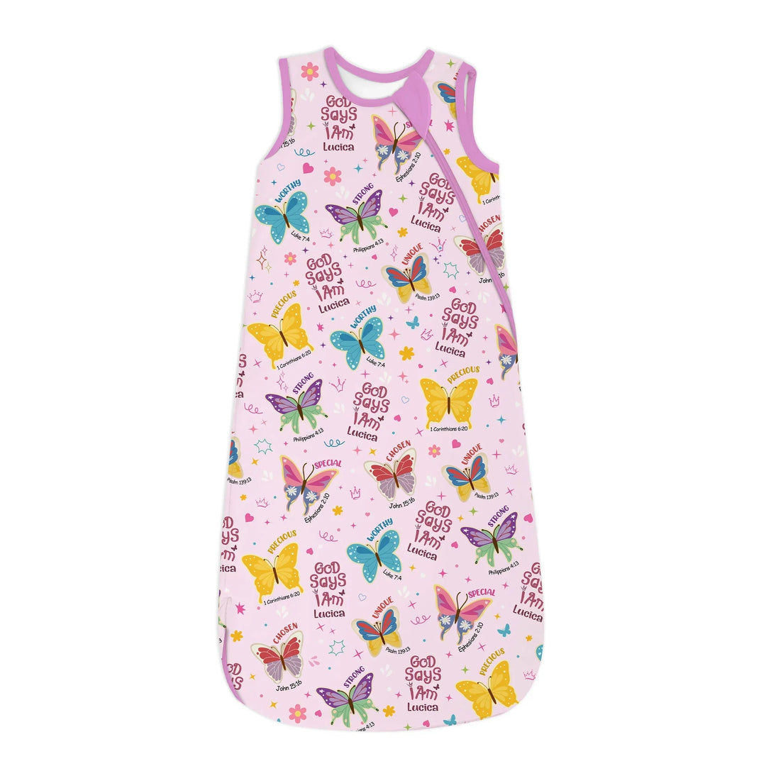 God Says I Am Custom Name Girl Sleep Bag 1.0 - Zumbamboo