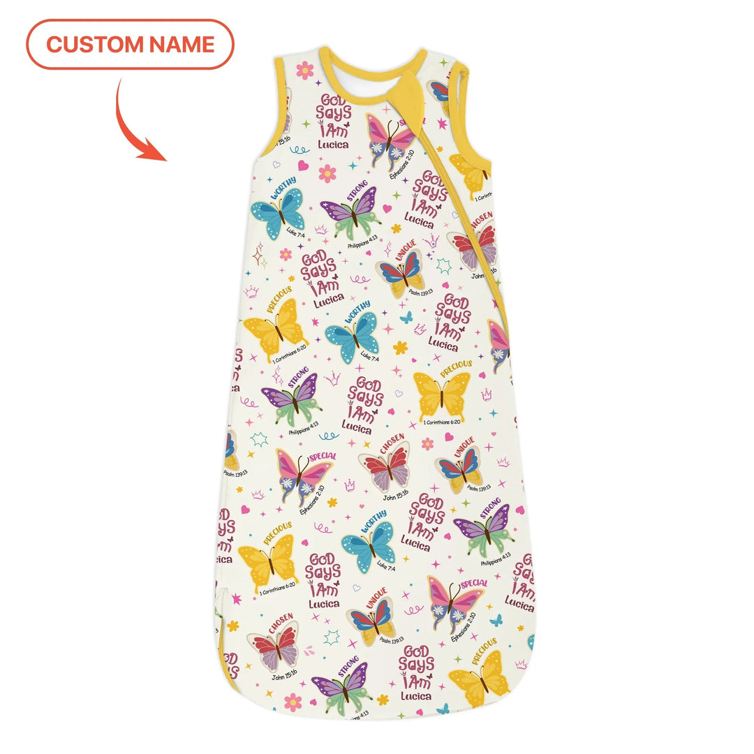 God Says I Am Custom Name Girl Sleep Bag 1.0 - Zumbamboo