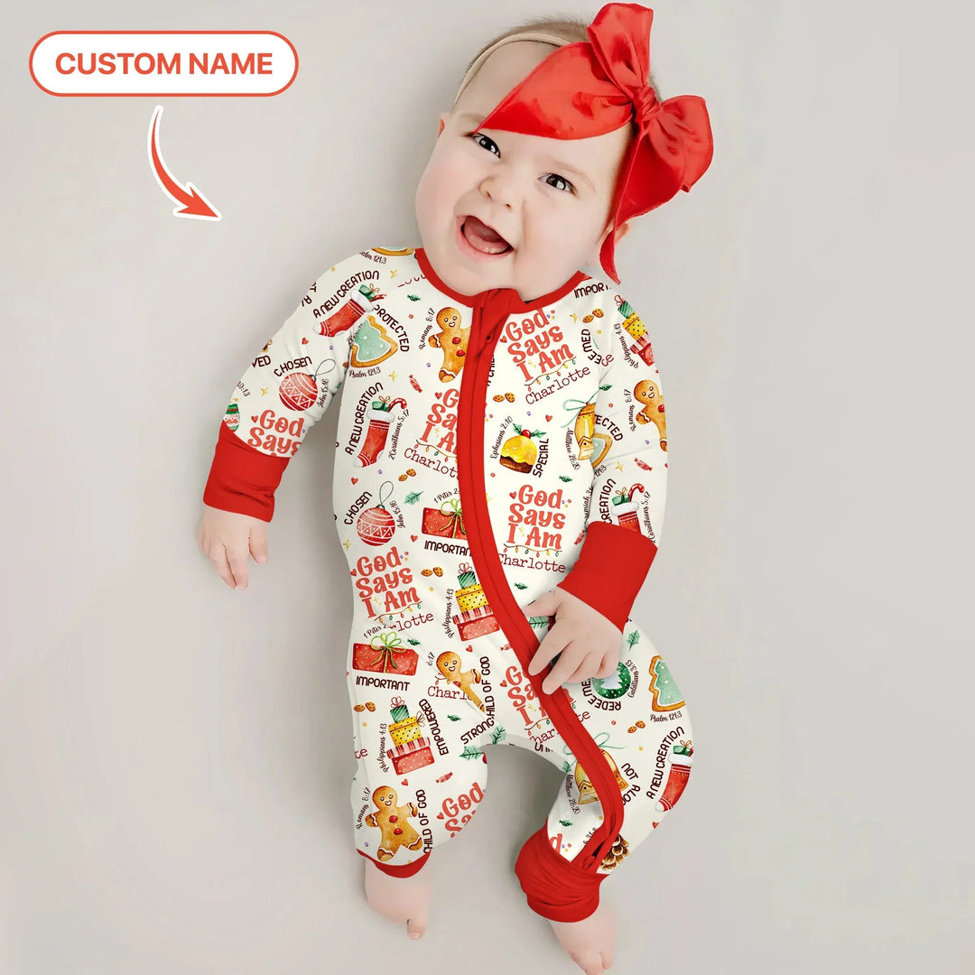 God Says I Am Custom Name Joyful Christmas Convertible Zippy - Zumbamboo
