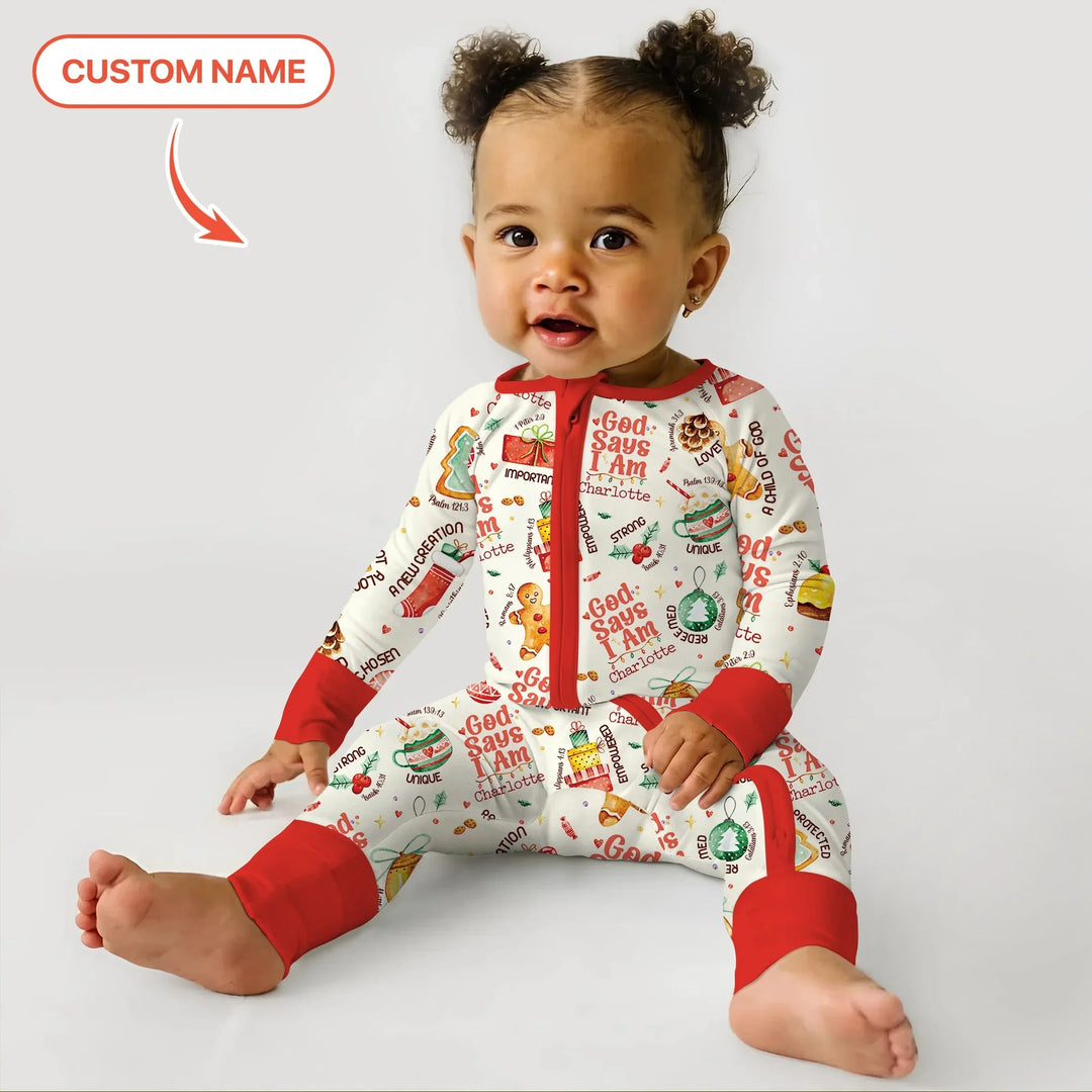 God Says I Am Custom Name Joyful Christmas Convertible Zippy - Zumbamboo