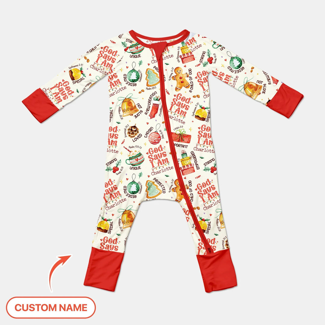 God Says I Am Custom Name Joyful Christmas Convertible Zippy - Zumbamboo