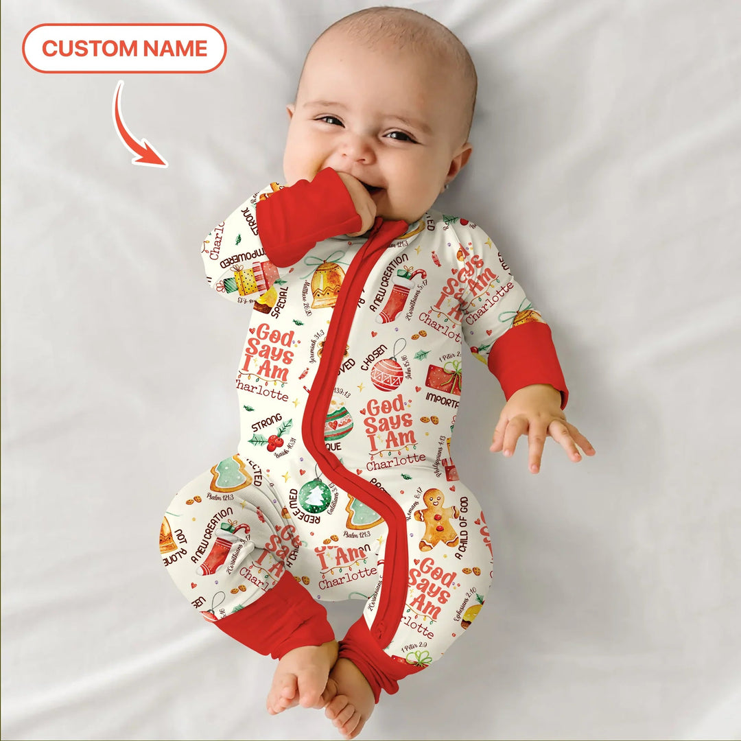 God Says I Am Custom Name Joyful Christmas Convertible Zippy - Zumbamboo
