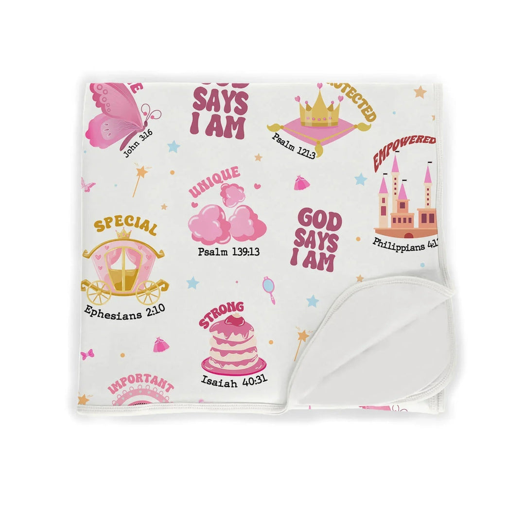 God Says I Am Girl Toddler Blanket - Zumbamboo