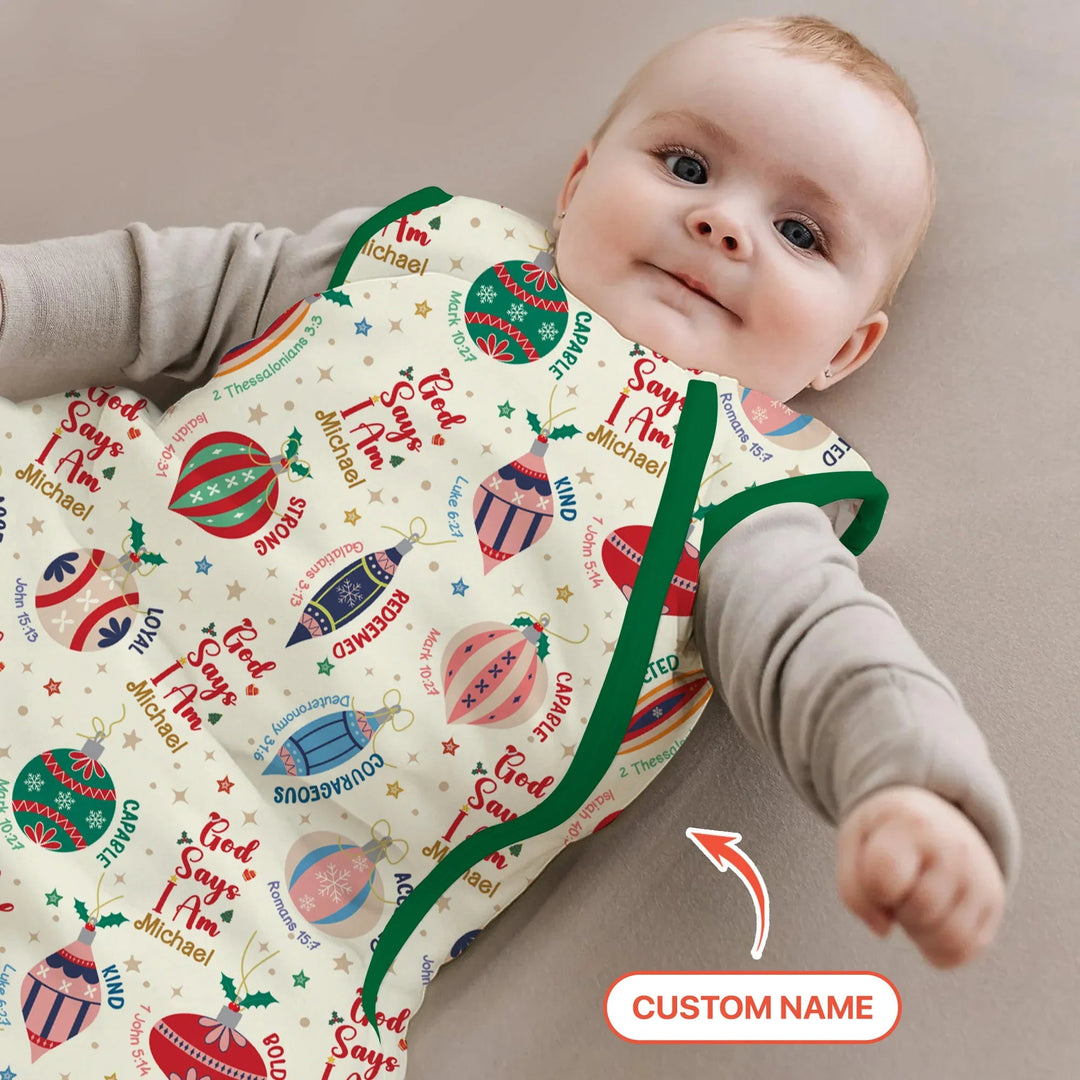 God Says I Am Joyful Christmas Sleep Bag For Baby - Zumbamboo