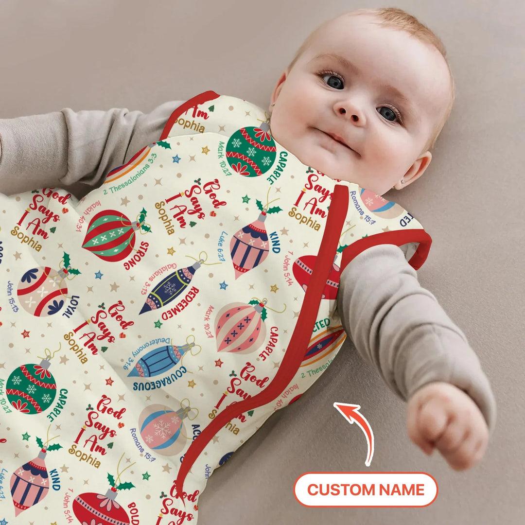 God Says I Am Joyful Christmas Sleep Bag For Baby - Zumbamboo