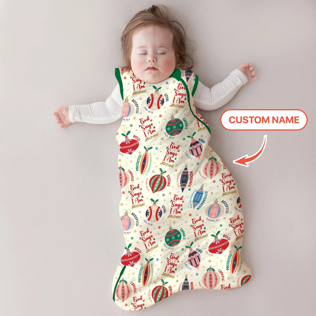 God Says I Am Joyful Christmas Sleep Bag For Baby - Zumbamboo
