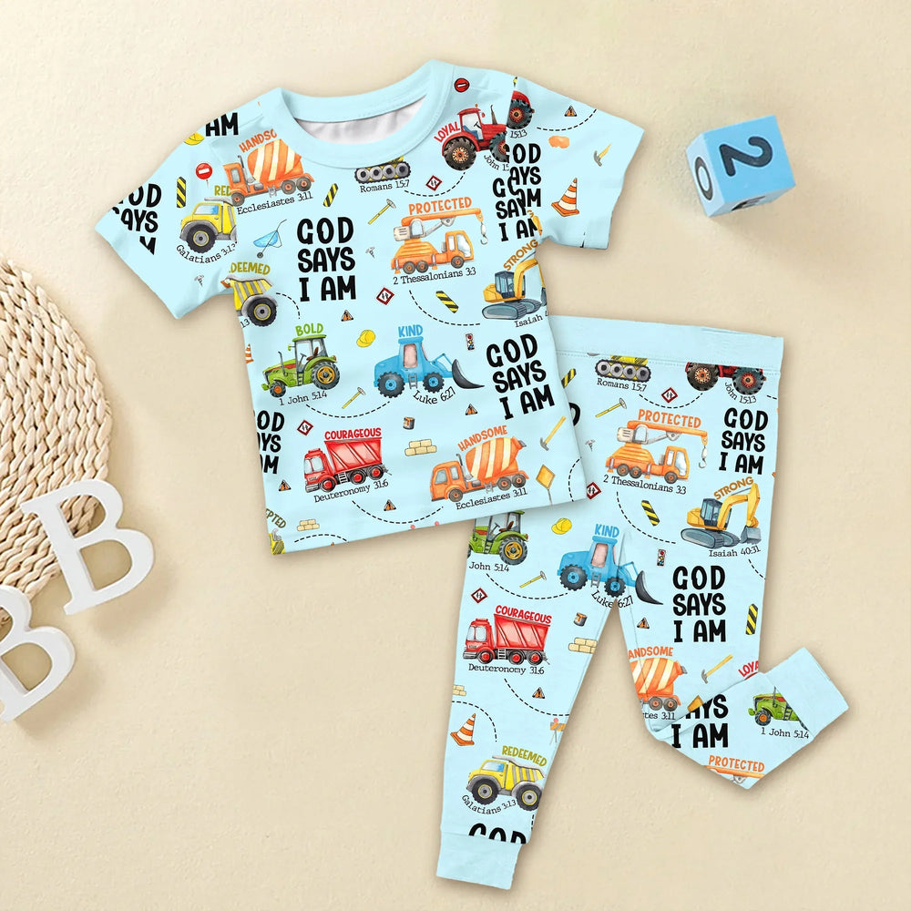 God Says I Am Two Piece Short Sleeve Pajama Set - Zumbamboo