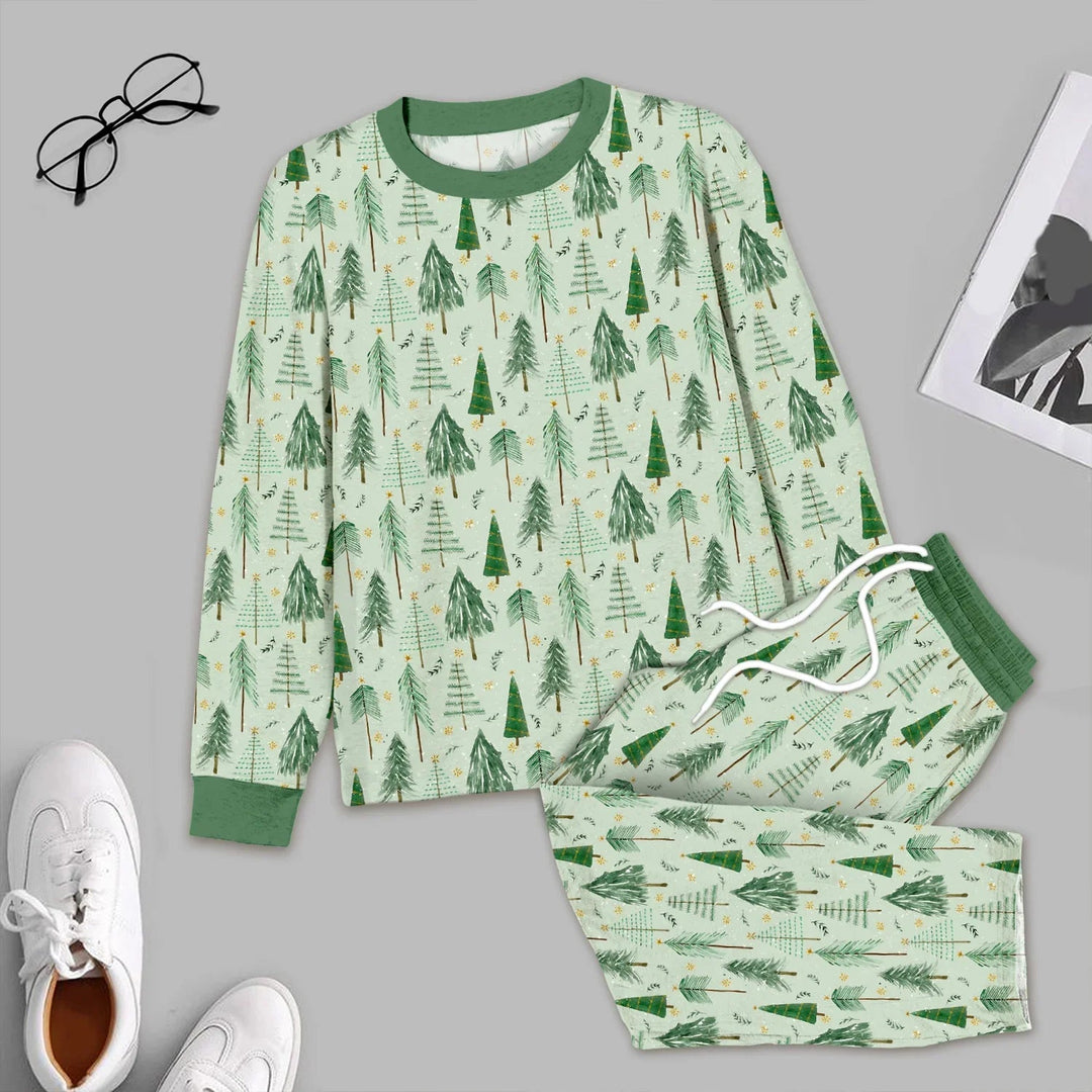 Green Christmas Tree Farm Men's Pajama Set - Zumbamboo