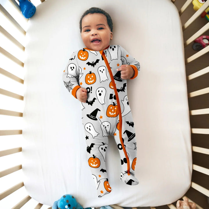 Halloween Boo & Pumpkin Glow In The Dark Convertible Zippy - Zumbamboo