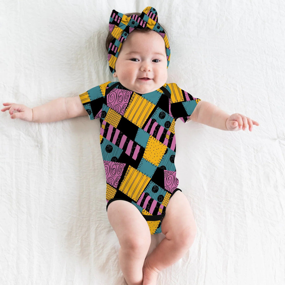 Halloween Patchwork Cartoon Bodysuit - Zumbamboo