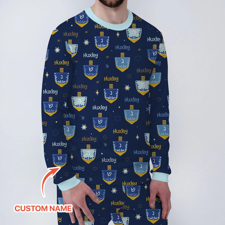 Hanukkah Dreidels Men's Pajama Set - Zumbamboo