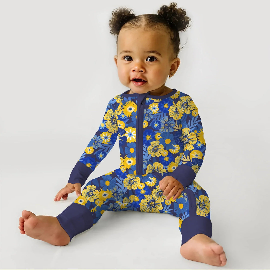 Hanukkah Little Flowers Girl Convertible Zippy - Zumbamboo