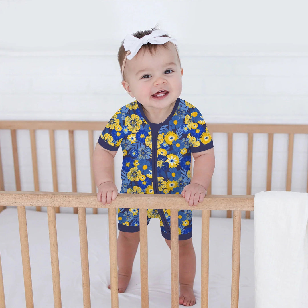 Hanukkah Little Flowers Girl Shorty Zippy - Zumbamboo