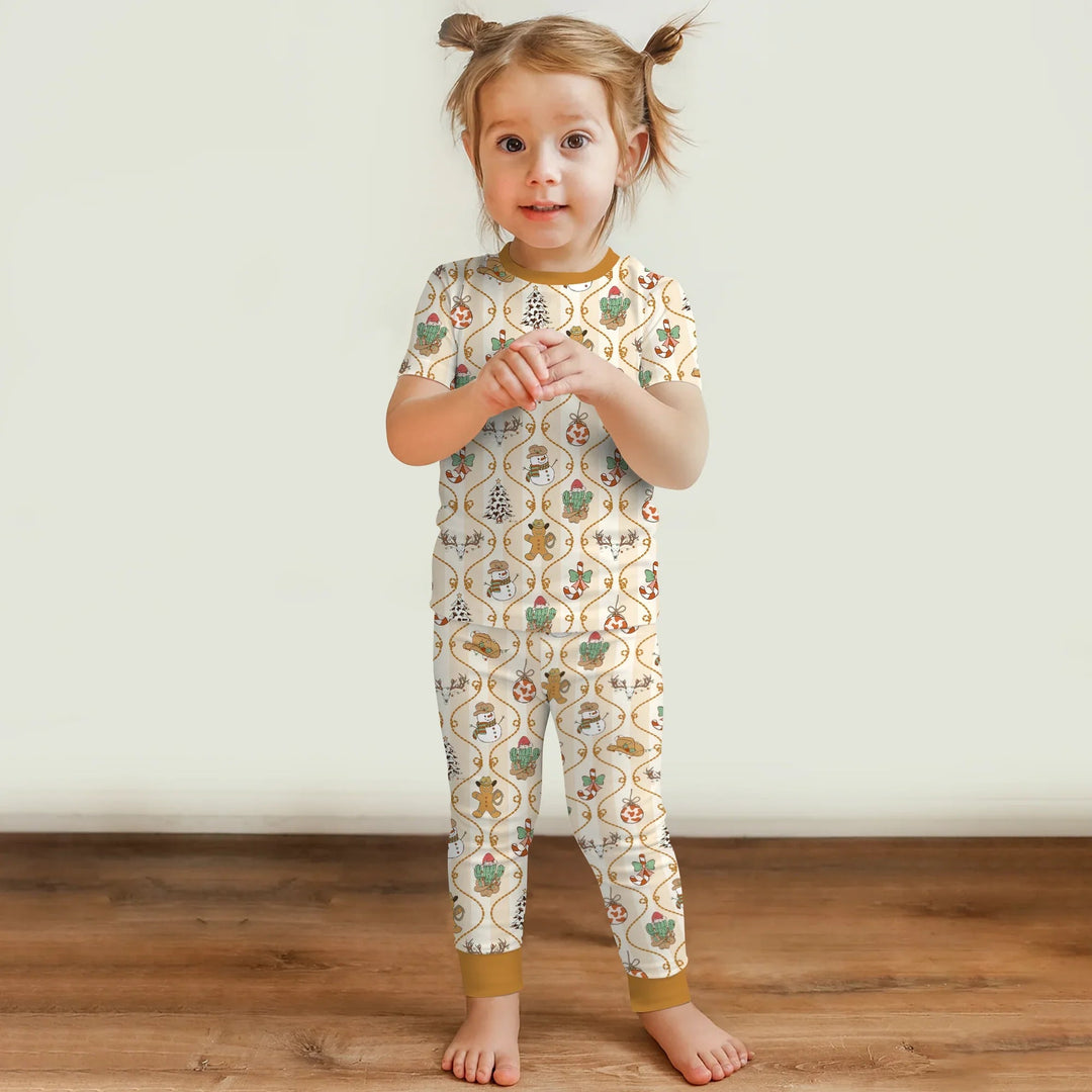 Howdy Christmas Two Piece Short Sleeve Pajama Set - Zumbamboo