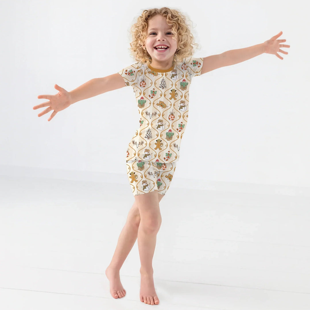 Howdy Christmas Two Piece Short Sleeve Shorts Pajama Set - Zumbamboo