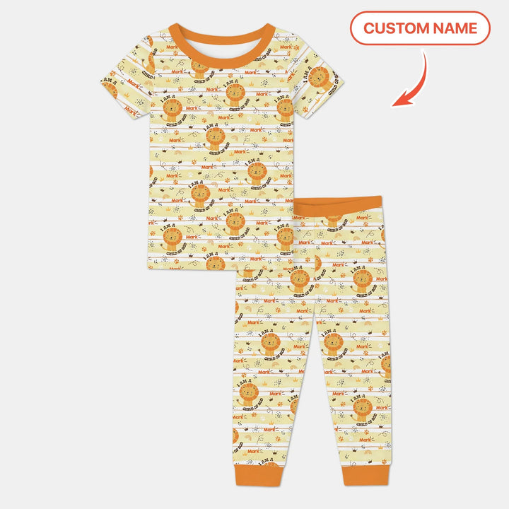 I Am A Child Of God Custom Name Boy Two Piece Short Sleeve Pajama Set - Zumbamboo