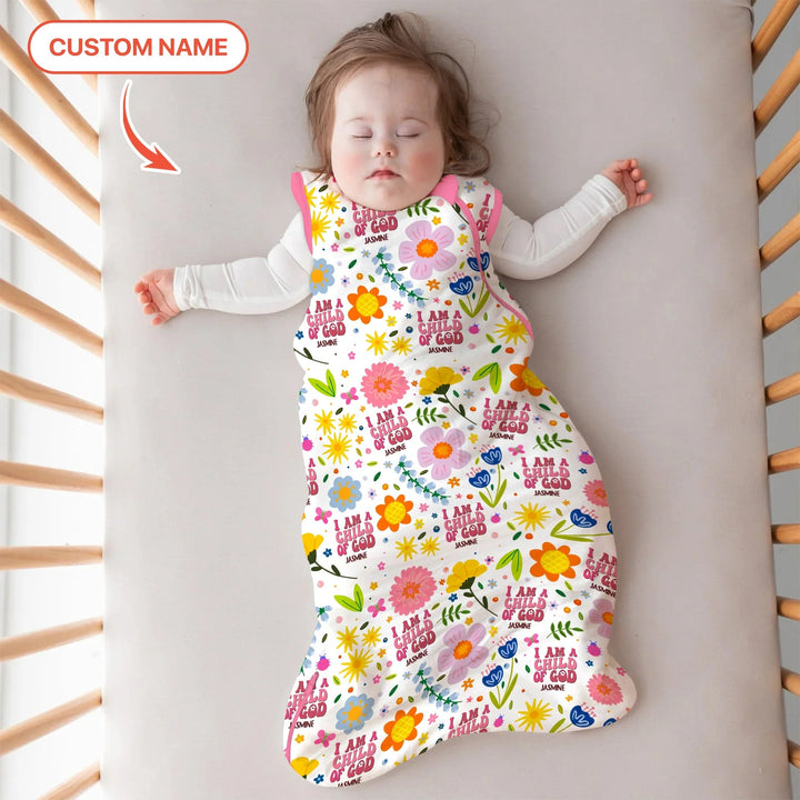 I Am A Child Of God Custom Name Girl Sleep Bag - Zumbamboo