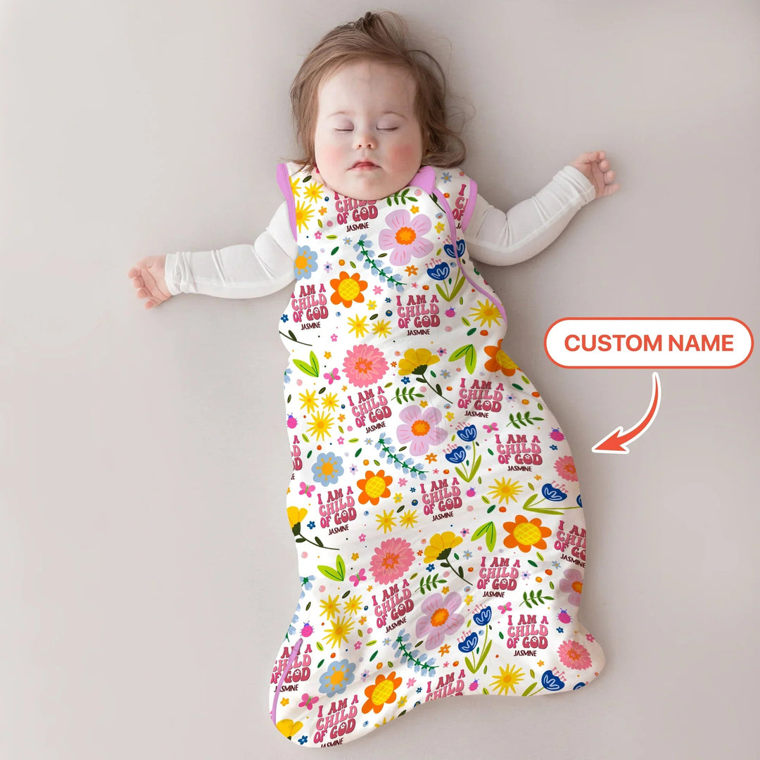 I Am A Child Of God Custom Name Girl Sleep Bag - Zumbamboo