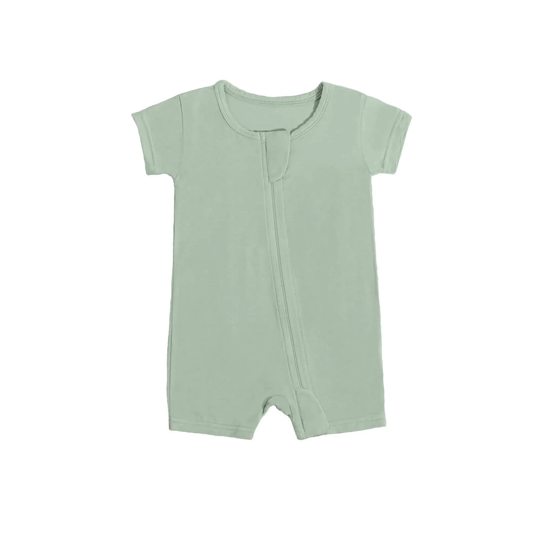 Shorty Zippered Romper in Jet Stream , Shorty Zippered Romper in Jet Stream - 0-3M