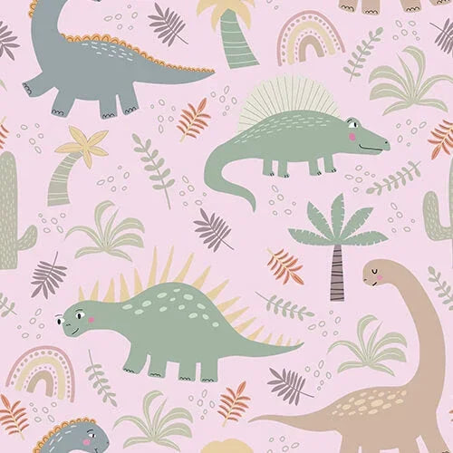 Pink Jurassic Jungle Two Piece Short Sleeve Pajama Set , Pink Jurassic Jungle Two Piece Short Sleeve Pajama Set - 12-18M