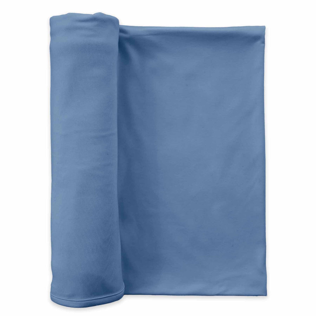 Solid Knit Swaddle Blanket , Solid Knit Swaddle Blanket - Dusty Blue