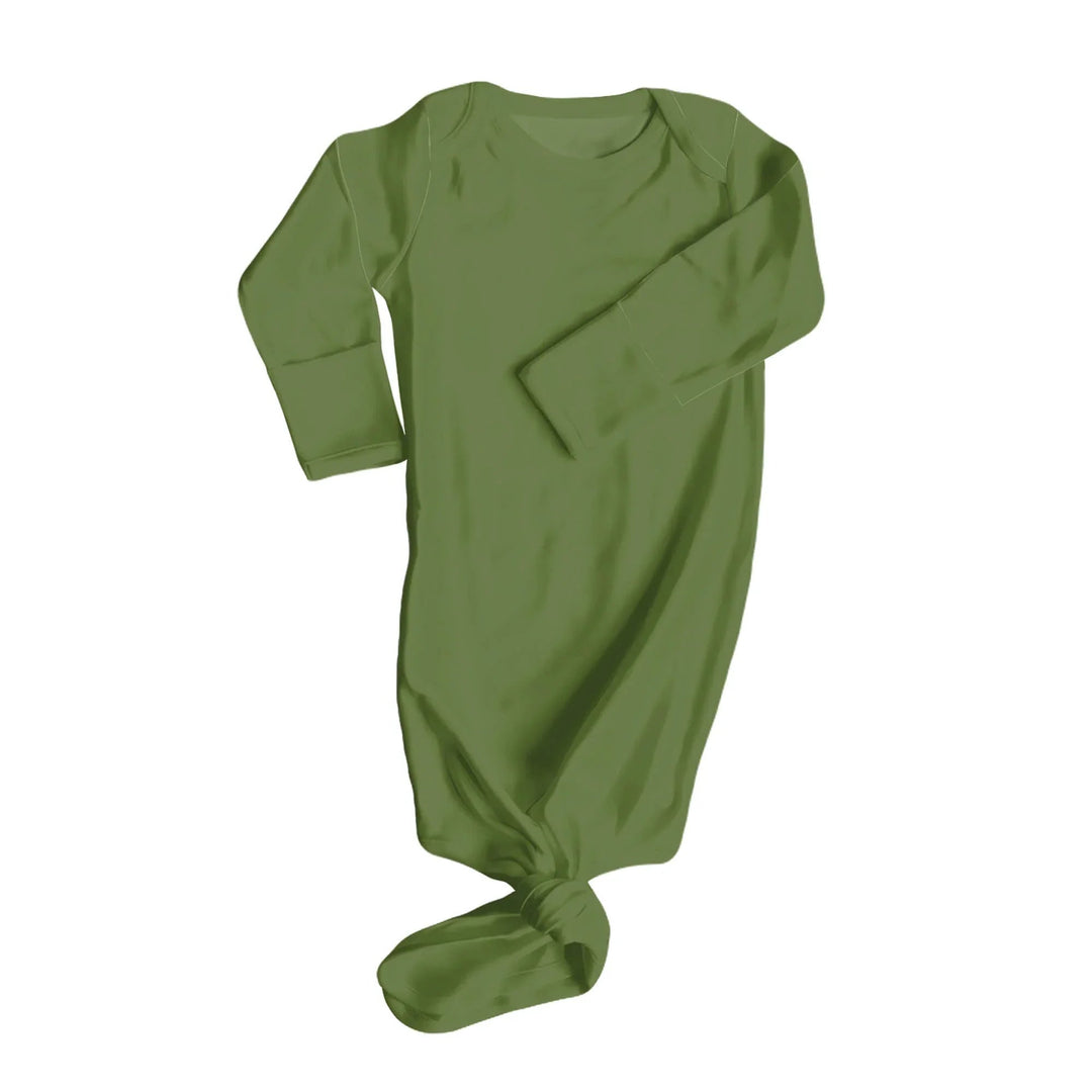 Knot Gown In Dark Olive Green - Zumbamboo