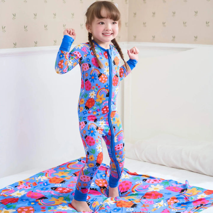 Lady Bugs Convertible Zippered Romper - Zumbamboo