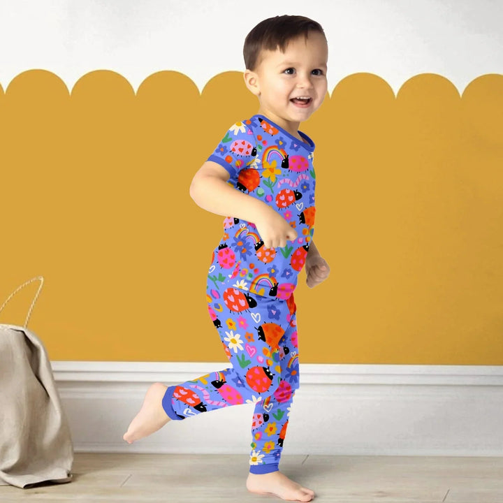 Lady Bugs Two Piece Short Sleeve Pajama Set - Zumbamboo