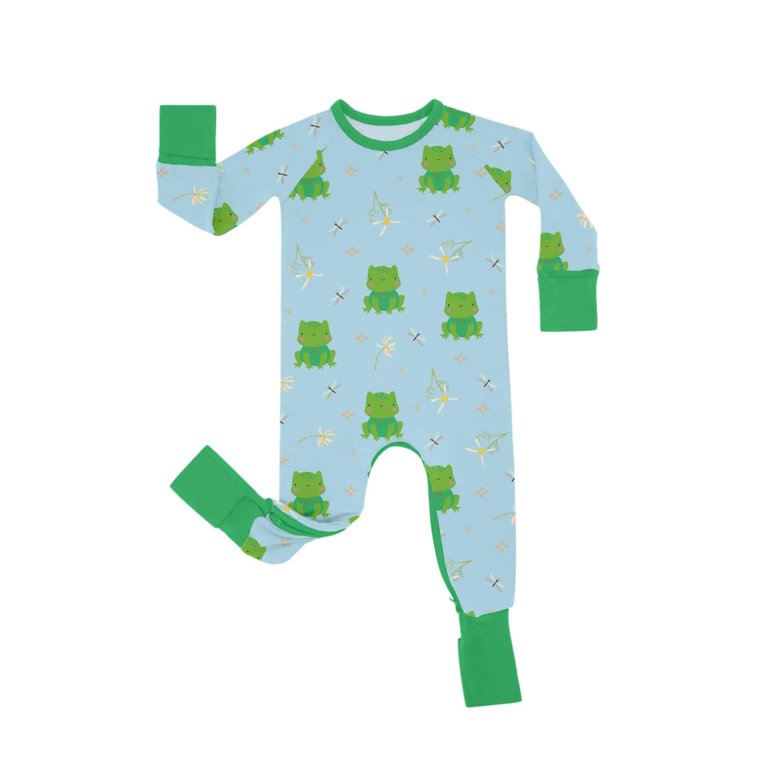 Leaping Love Crescent Zippered Romper , Leaping Love Crescent Zippered Romper - Newborn