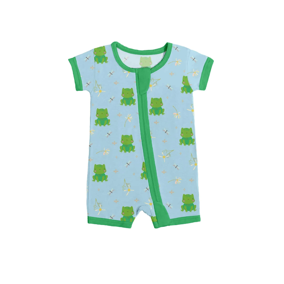 Leaping Love Shorty Zippered Romper , Leaping Love Shorty Zippered Romper - 0-3M