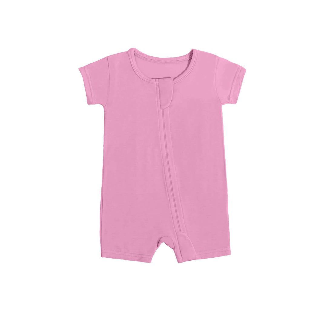 Shorty-Strampler mit Reißverschluss in Rosa