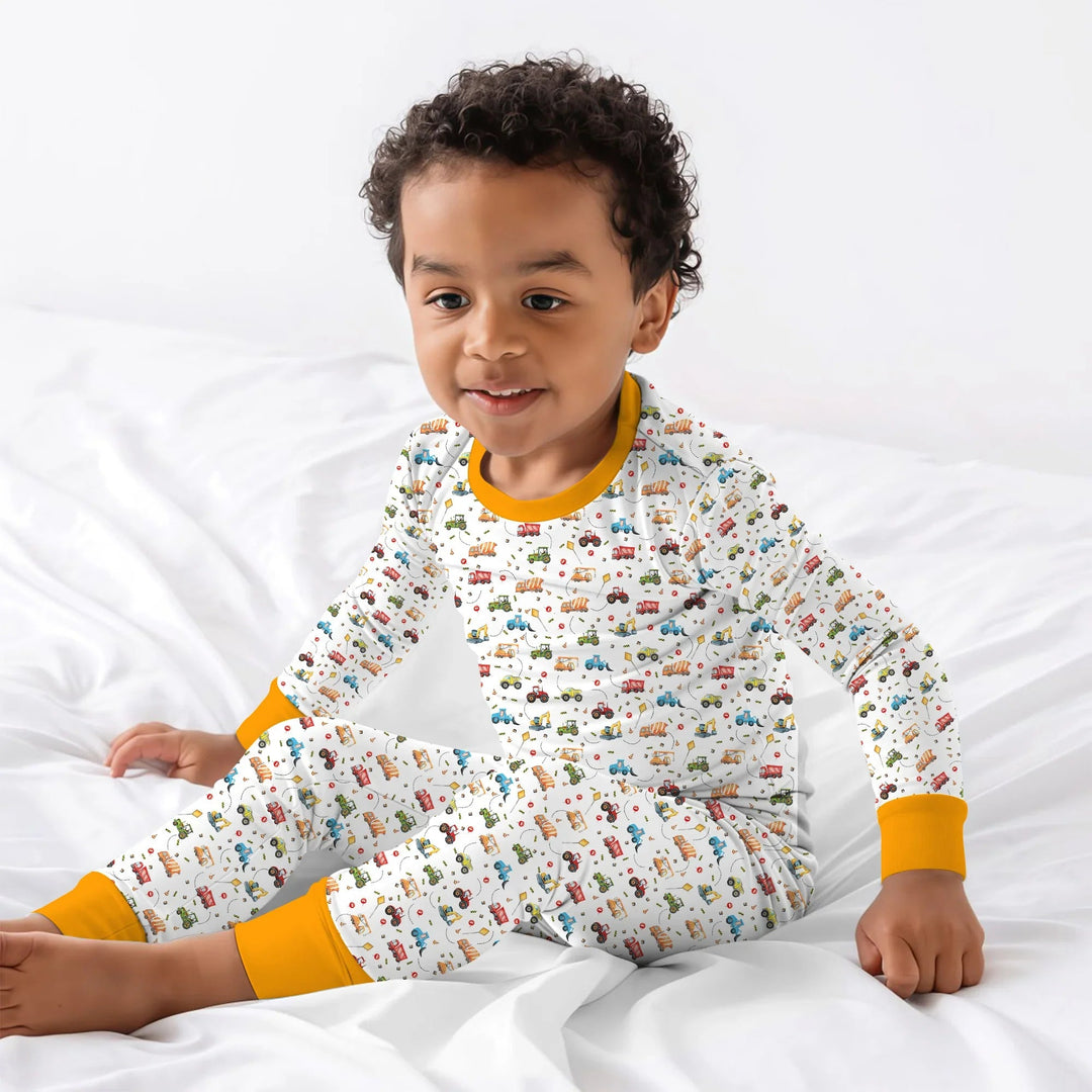 Little Construction Heroes Two Piece Long Sleeve Pajama Set - Zumbamboo