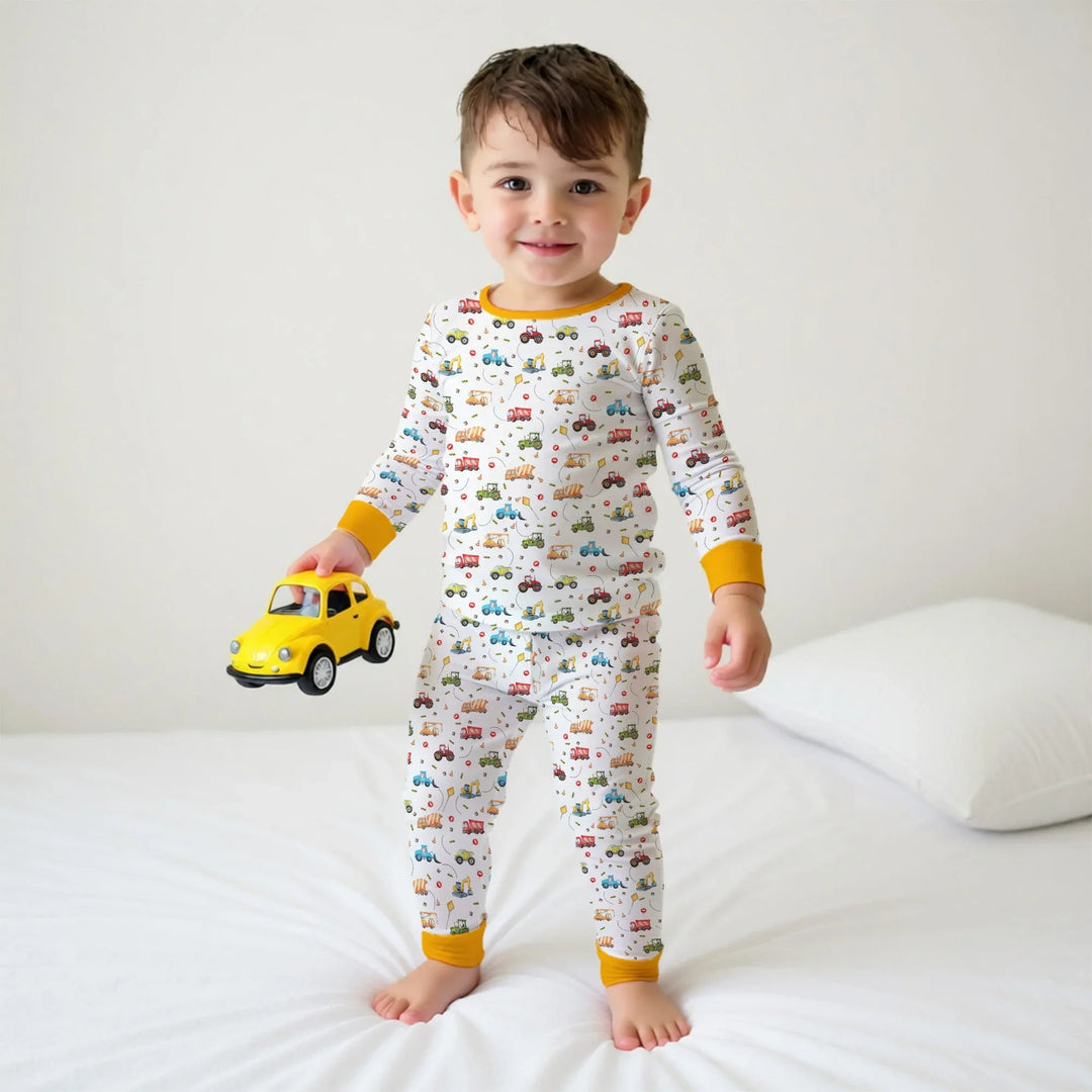 Little Construction Heroes Two Piece Long Sleeve Pajama Set - Zumbamboo