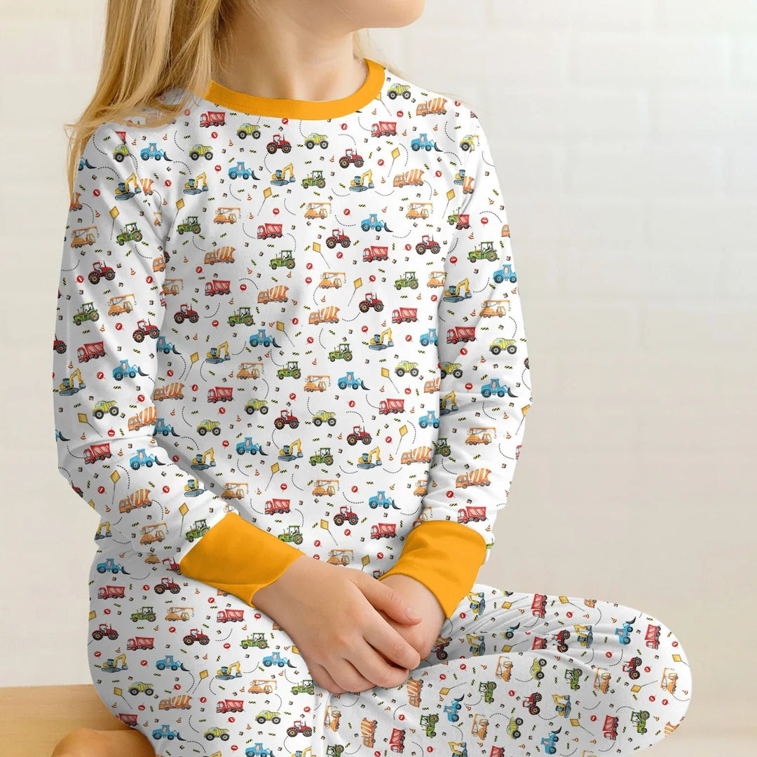 Little Construction Heroes Two Piece Long Sleeve Pajama Set - Zumbamboo