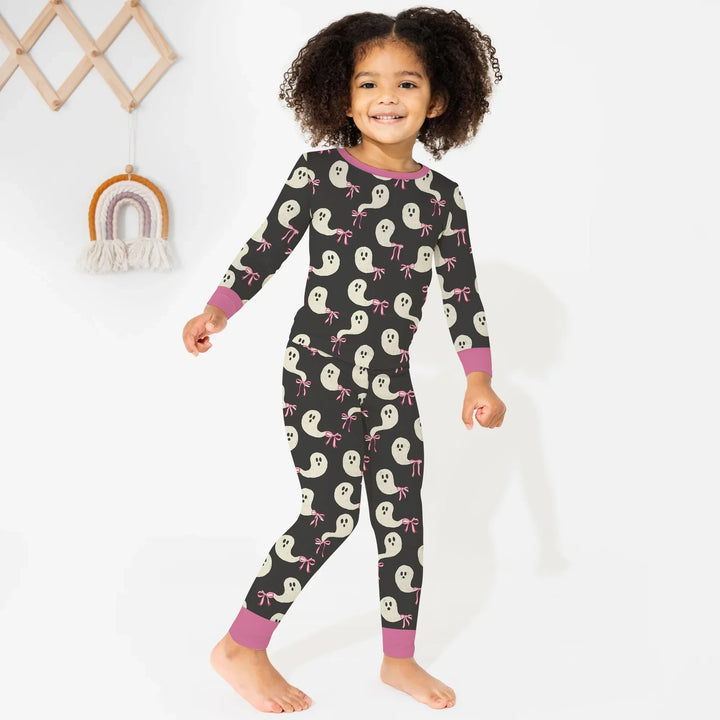 Little Ghosts Two Piece Long Sleeve Pajama Set For Halloween - Zumbamboo