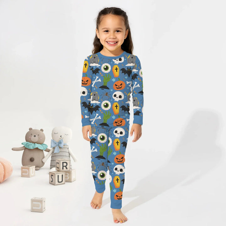 Little Monsters Two Piece Long Sleeve Pajama Set For Halloween - Zumbamboo