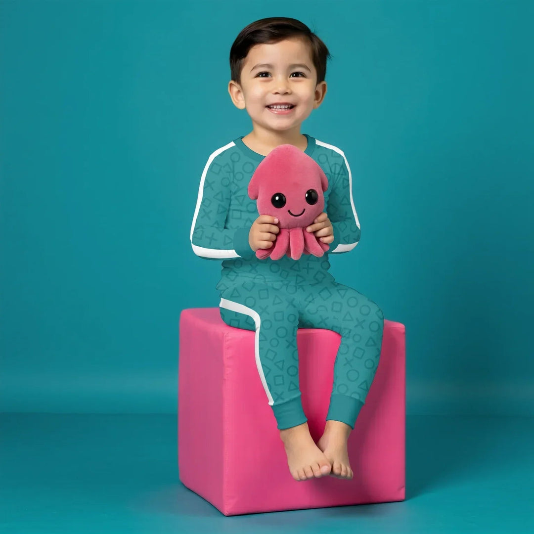 Little Squidze Squad Two Piece Long Sleeve Pajama Set For Girl - Zumbamboo