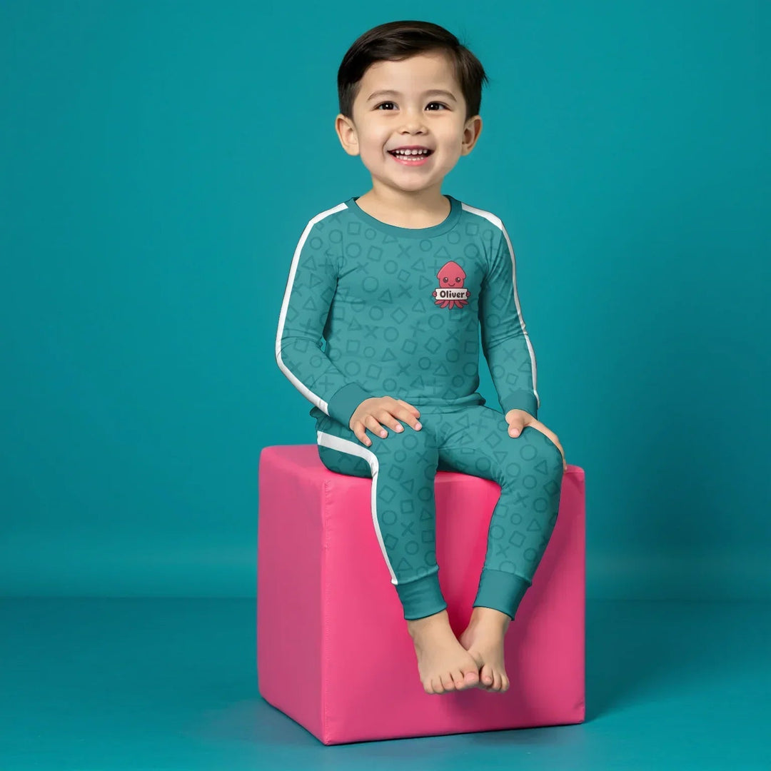 Little Squidze Squad Two Piece Long Sleeve Pajama Set For Girl - Zumbamboo