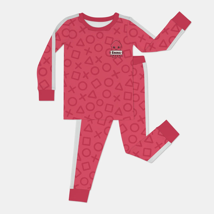 Little Squidze Squad Two Piece Long Sleeve Pajama Set For Girl - Zumbamboo