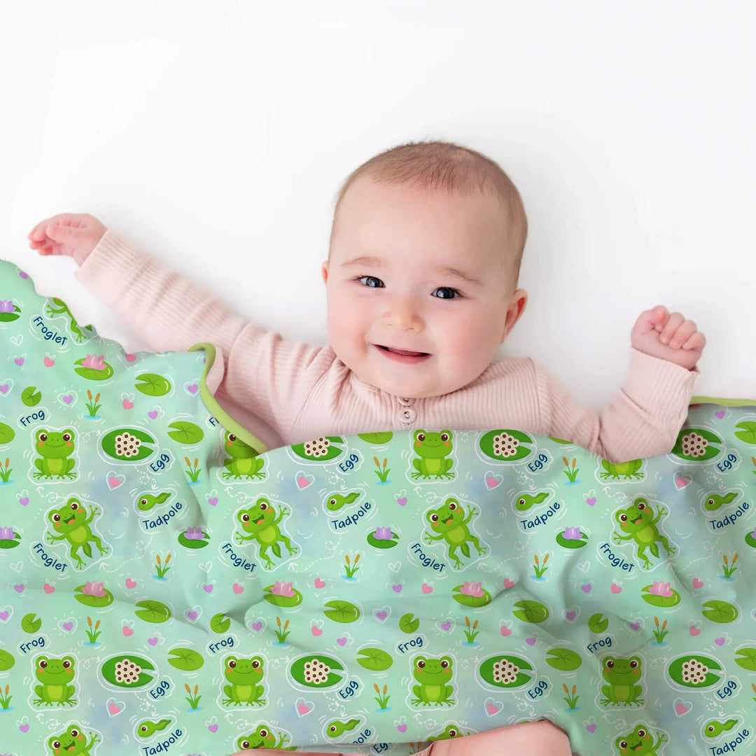 Little Wonders From Tadpole to Frog Toddler Blanket - Zumbamboo