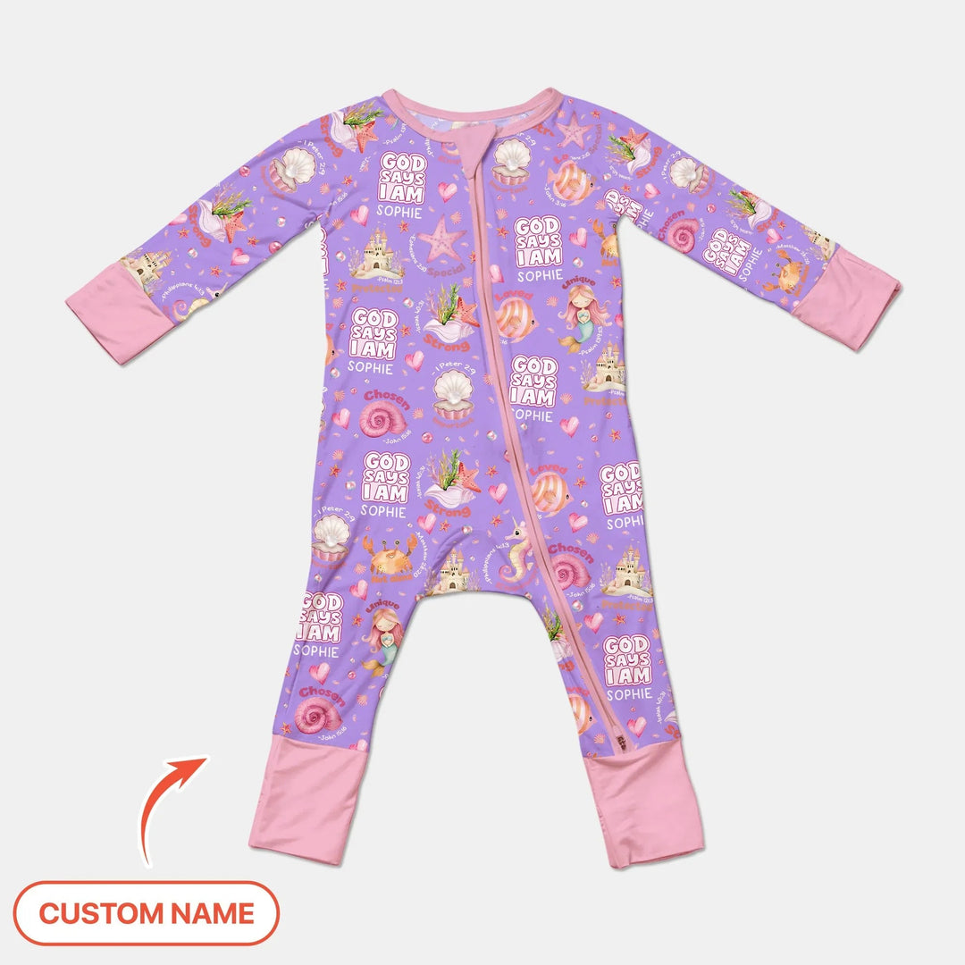 Mermaid God Says I Am Custom Name Convertible Zippy - Zumbamboo