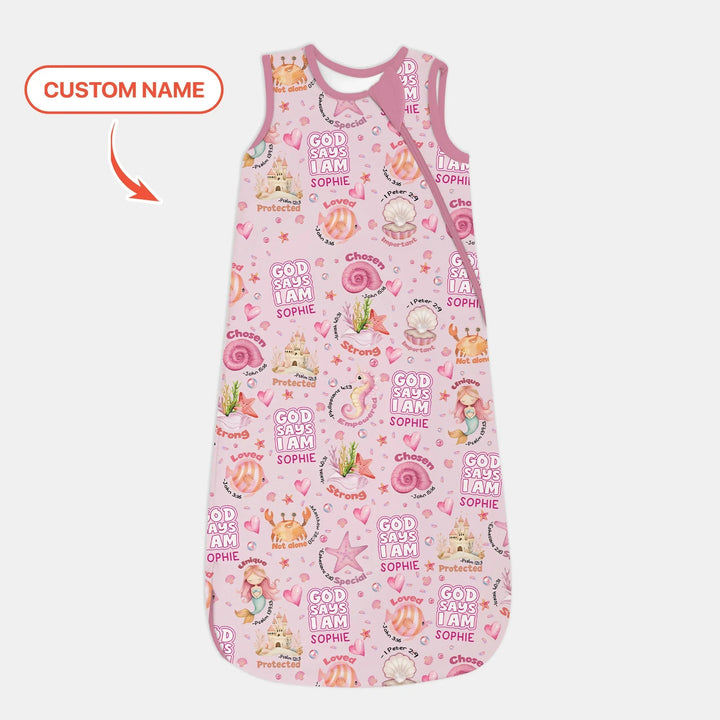 Mermaid God Says I Am Custom Name Sleep Bag - Zumbamboo