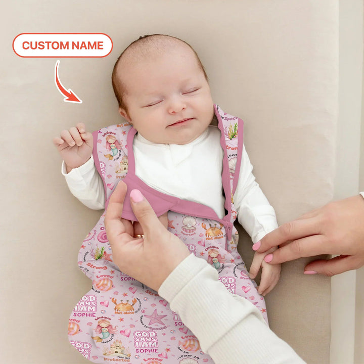 Mermaid God Says I Am Custom Name Sleep Bag - Zumbamboo