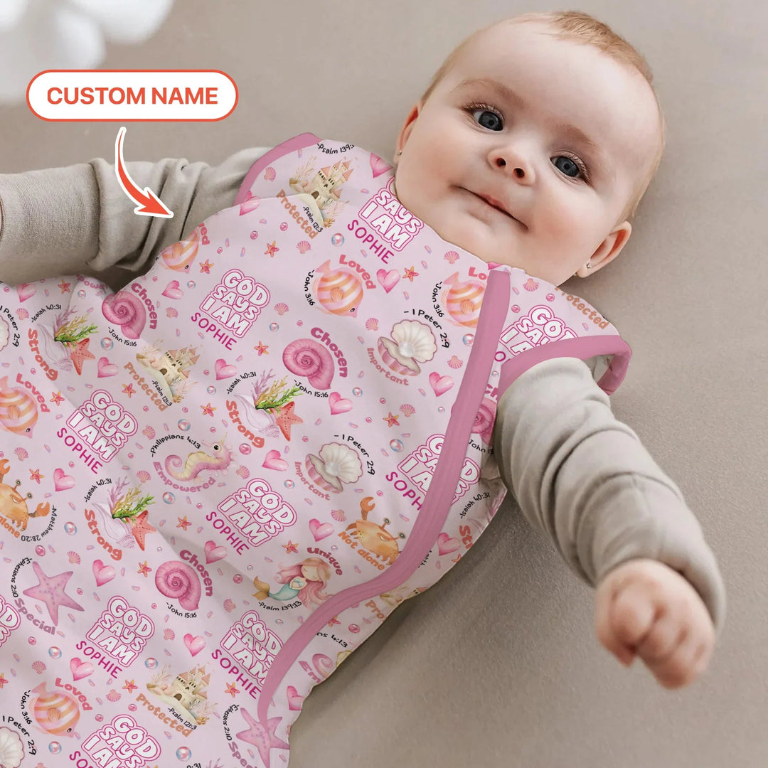 Mermaid God Says I Am Custom Name Sleep Bag - Zumbamboo