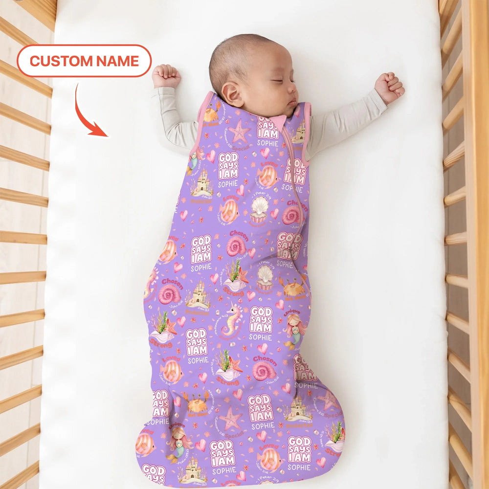 Mermaid God Says I Am Custom Name Sleep Bag - Zumbamboo