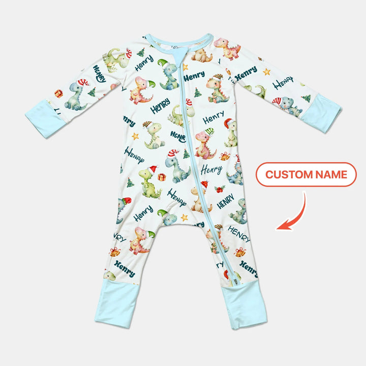 Merry Christmas Dinosaur Custom Name Convertible Zippy - Zumbamboo