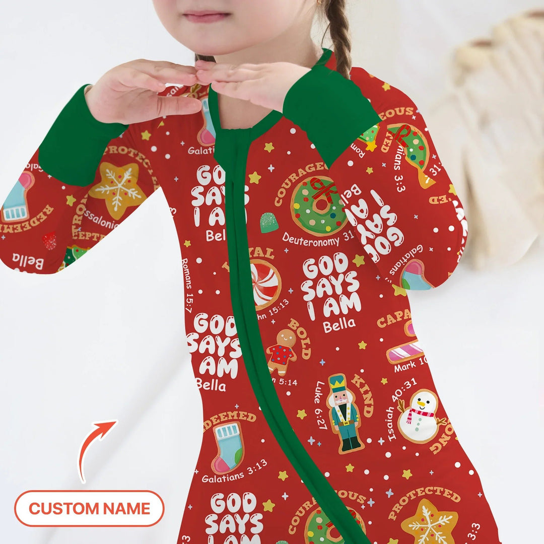 Merry Christmas God Says I Am Custom Name Convertible Zippy - Zumbamboo