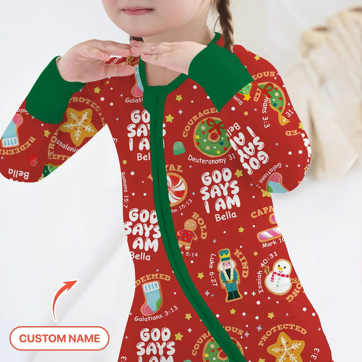 Merry Christmas God Says I Am Custom Name Convertible Zippy - Zumbamboo